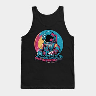 Astronaut DJ, DJing in Space, Funny EDM Tank Top